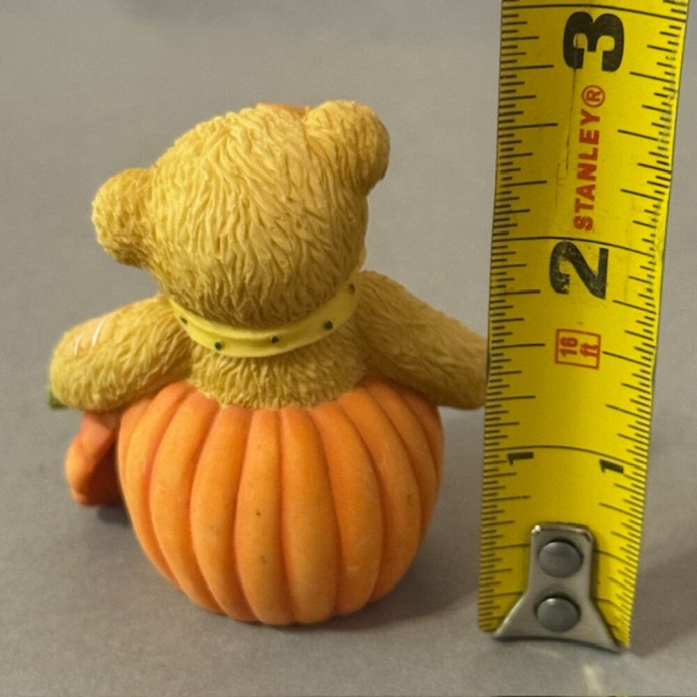Vintage Cherished Teddies Figurine Enesco Halloween Decor Bear Leslie Pumpkin - Picture 2 of 3